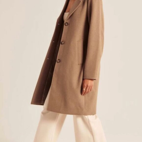 Abercrombie & Fitch Wool-Blend Dad Coat - Picture 2 of 6